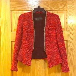 Zara peplum blazer in red